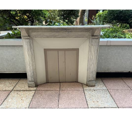 Cheminée décorative en bois peint d'époque fin 19 ème