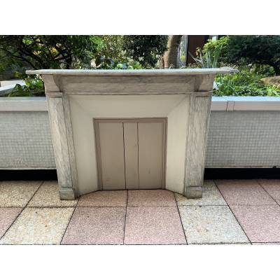 Cheminée décorative en bois peint d'époque fin 19 ème