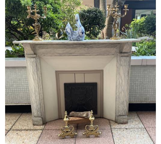 Cheminée décorative en bois peint d'époque fin 19 ème