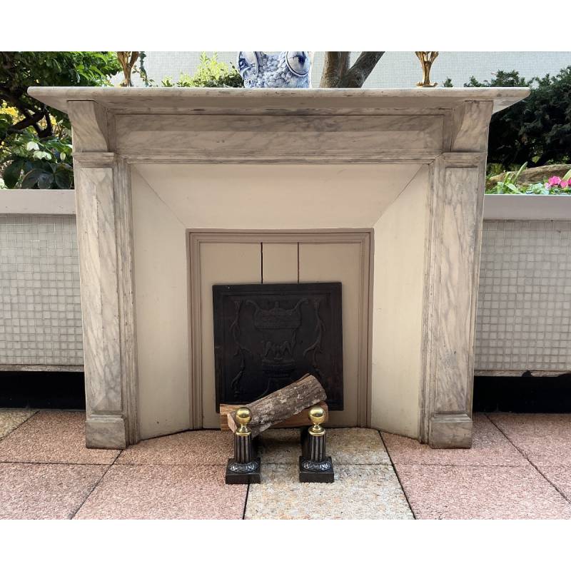 Cheminée décorative en bois peint d'époque fin 19 ème