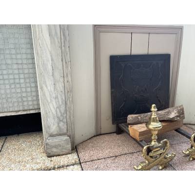 Decorative painted wooden fireplace from the late 19th century