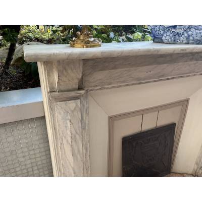 Cheminée décorative en bois peint d'époque fin 19 ème