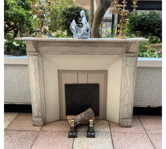 Cheminée décorative en bois peint d'époque fin 19 ème