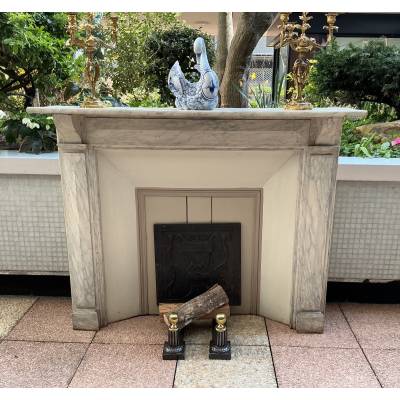 Cheminée décorative en bois peint d'époque fin 19 ème