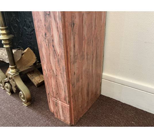 Cheminée décorative en bois peint d'époque fin 19 ème