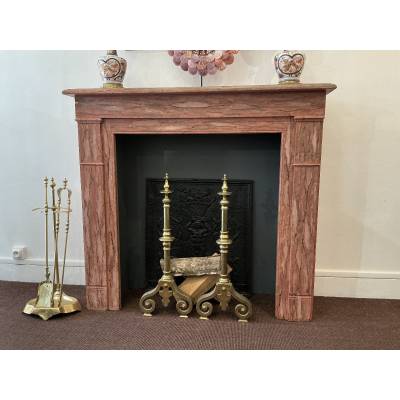 Cheminée décorative en bois peint d'époque fin 19 ème
