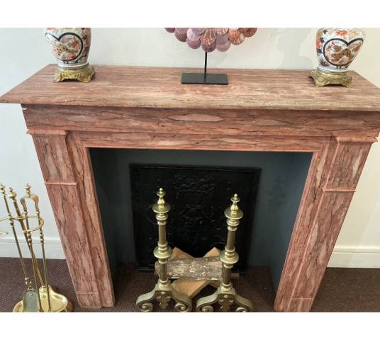 Cheminée décorative en bois peint d'époque fin 19 ème