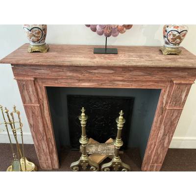 Cheminée décorative en bois peint d'époque fin 19 ème