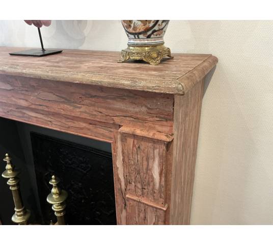 Cheminée décorative en bois peint d'époque fin 19 ème