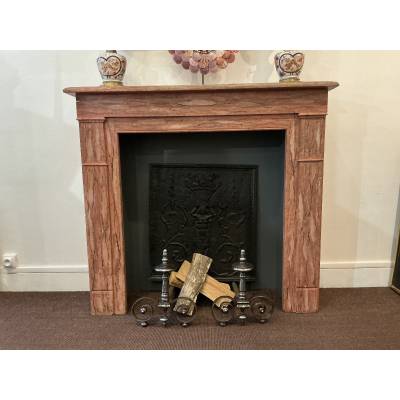 Decorative painted wooden fireplace from the late 19th century