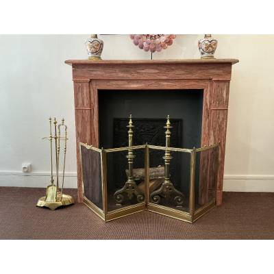 Cheminée décorative en bois peint d'époque fin 19 ème