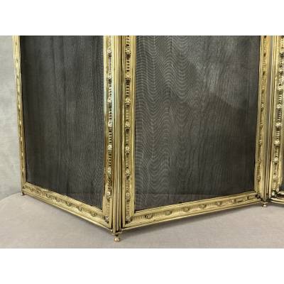 Antique 19th century brass fireplace screen