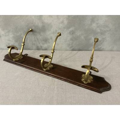 Antique brass coat racks and hooks from the 19th century