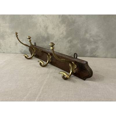 Antique brass coat racks and hooks from the 19th century