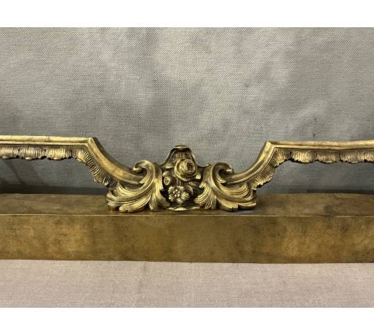 Barre de foyer en bronze et laiton d'époque 19 ème
