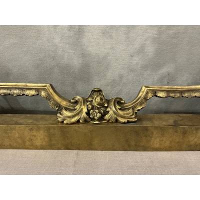 Barre de foyer en bronze et laiton d'époque 19 ème