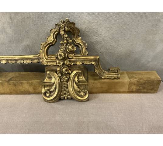 Barre de foyer en bronze et laiton d'époque 19 ème