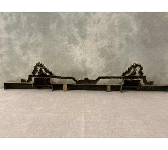 Barre de foyer en bronze et laiton d'époque 19 ème