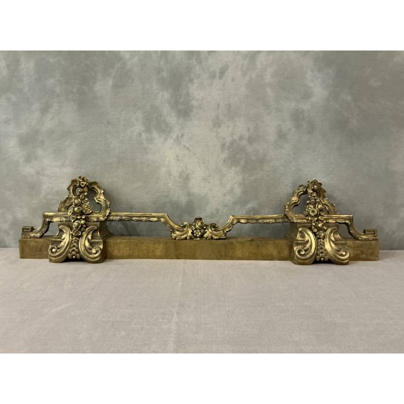 Barre de foyer en bronze et laiton d'époque 19 ème