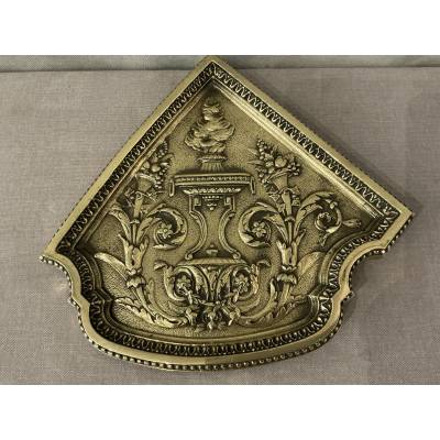 Bronze shovel and fireplace tongs rest