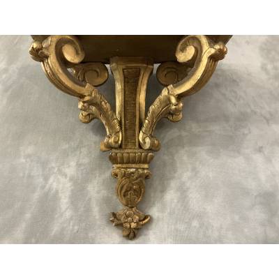 Console murale en bois doré d'époque fin 19 ème Napoléon III