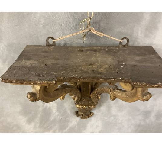 Console murale en bois doré d'époque fin 19 ème Napoléon III
