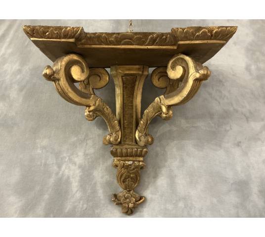 Console murale en bois doré d'époque fin 19 ème Napoléon III