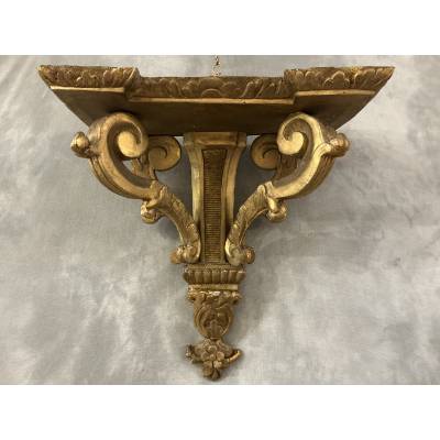 Console murale en bois doré d'époque fin 19 ème Napoléon III