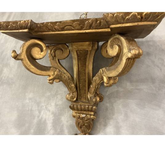 Console murale en bois doré d'époque fin 19 ème Napoléon III