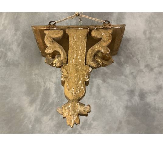 Console murale en bois doré d'époque fin 19 ème Napoléon III