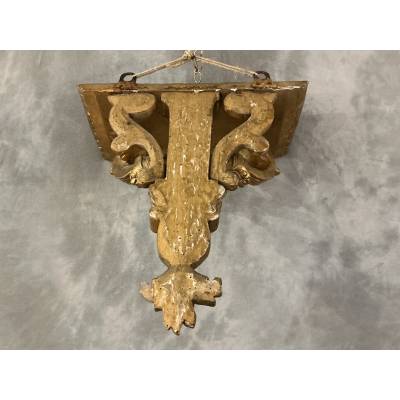 Console murale en bois doré d'époque fin 19 ème Napoléon III