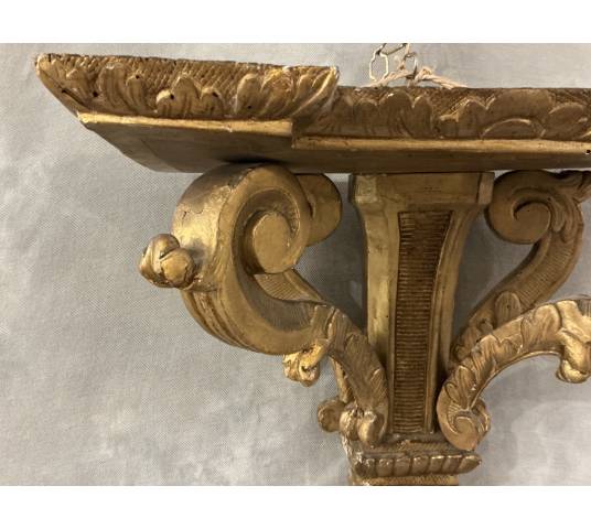 Console murale en bois doré d'époque fin 19 ème Napoléon III