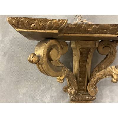 Console murale en bois doré d'époque fin 19 ème Napoléon III
