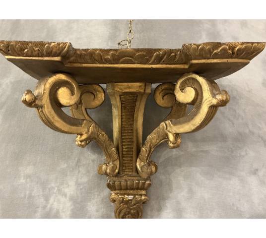 Console murale en bois doré d'époque fin 19 ème Napoléon III