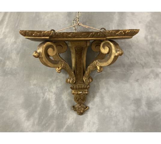 Console murale en bois doré d'époque fin 19 ème Napoléon III
