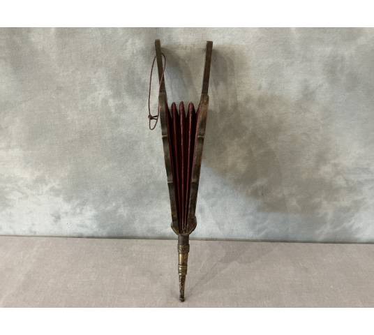 Soufflet de cheminée ancien en bois sculpté d'époque début 19 ème