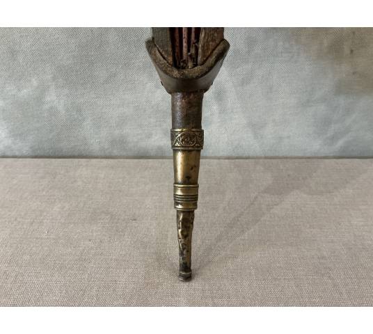 Soufflet de cheminée ancien en bois sculpté d'époque début 19 ème