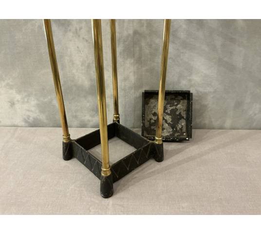Antique square umbrella stand from the 19th century