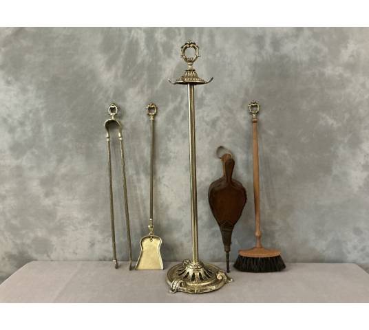 Antique 19th-century brass mantelpiece in the Louis XVI style