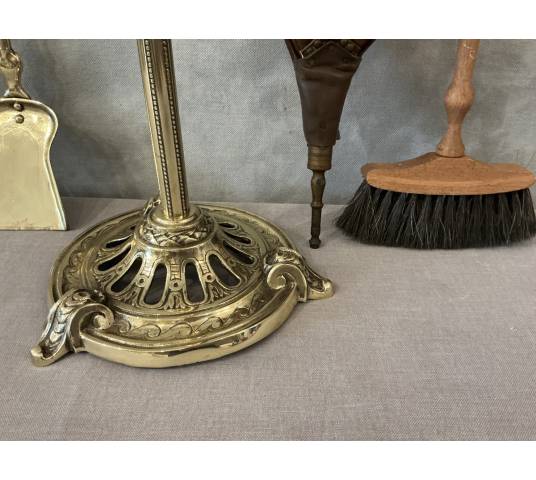 Antique 19th-century brass mantelpiece in the Louis XVI style