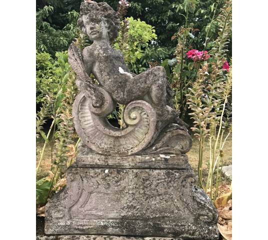 2 or 4 reconstituted stone garden statues, 20th century
