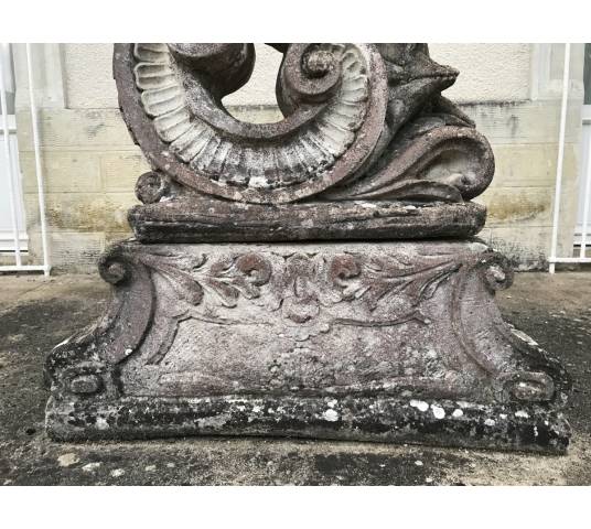 2 Ou 4 statues de jardin en pierre reconstituées XXème