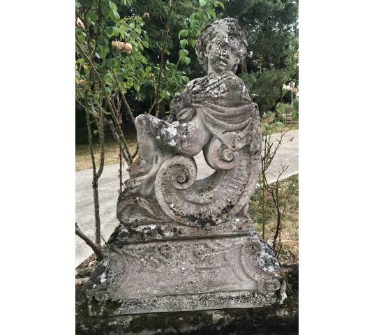 2 Ou 4 statues de jardin en pierre reconstituées XXème