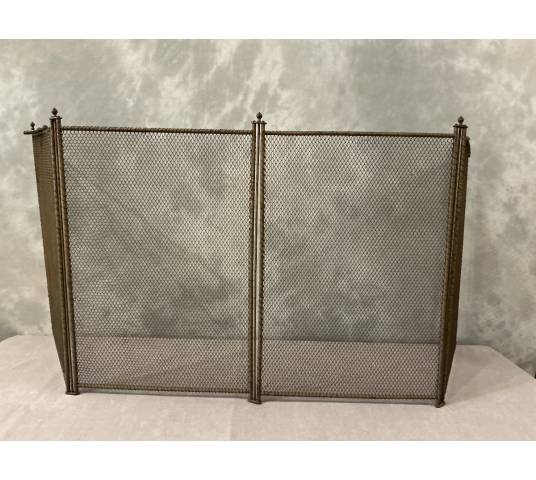 Antique 19th-century gilt iron fireplace screen