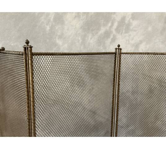 Antique 19th-century gilt iron fireplace screen