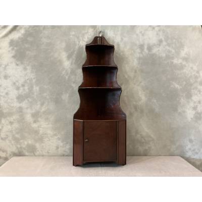 Petite étagère de coin en acajou d'époque 19 ème