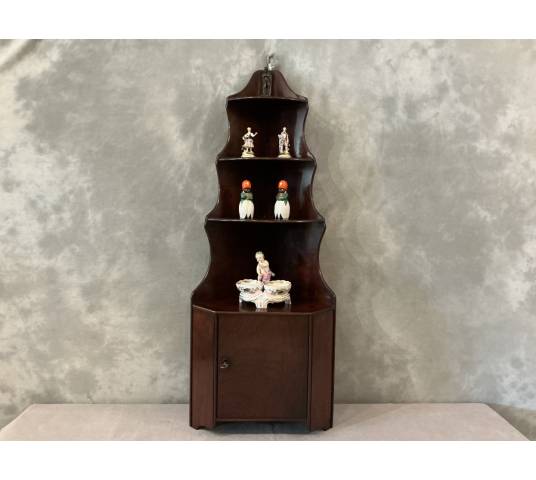 Petite étagère de coin en acajou d'époque 19 ème