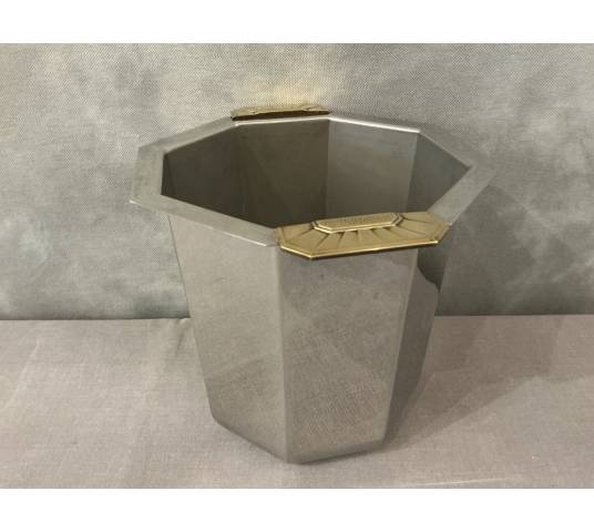 Silver-plated metal champagne bucket, circa 1925
