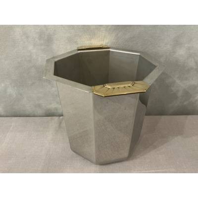 Silver-plated metal champagne bucket, circa 1925
