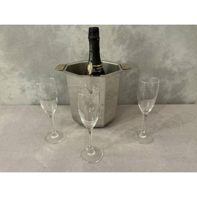 Seau à champagne en métal argenté vers 1925